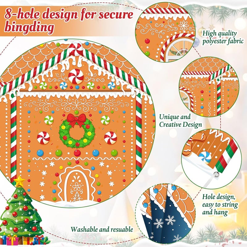 WovWeave Christmas Garage Door Cover 7 x 16 ft Banner Christmas Garage Decorations Large Winter Xmas Backdrops Door Mural for Outdoor Decoration (Gingerbread) - Image 3